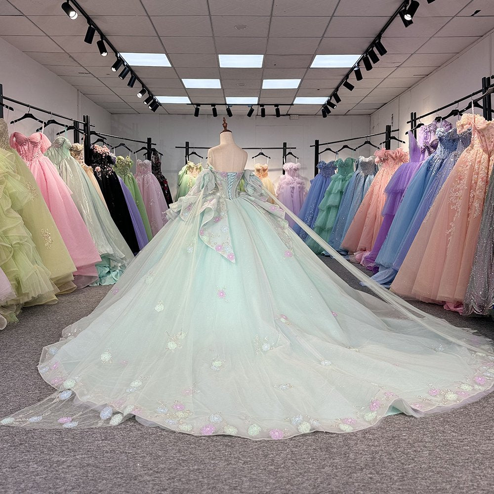 Green Quinceanera Dress Sweet 15 Evening Dress Crystal Sleeveless Ball Gown Beading Sweet 16 Dress