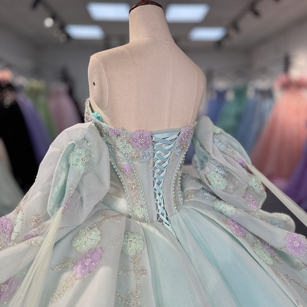 Green Quinceanera Dress Sweet 15 Evening Dress Crystal Sleeveless Ball Gown Beading Sweet 16 Dress