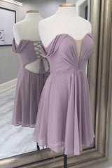 Handmade Bridesmaid Dress Simple A Line Chiffon Short Wedding Guest Dress