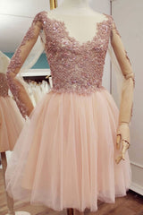 Handmade Bridesmaid DressPink Tulle Lace Short Wedding Guest Dress