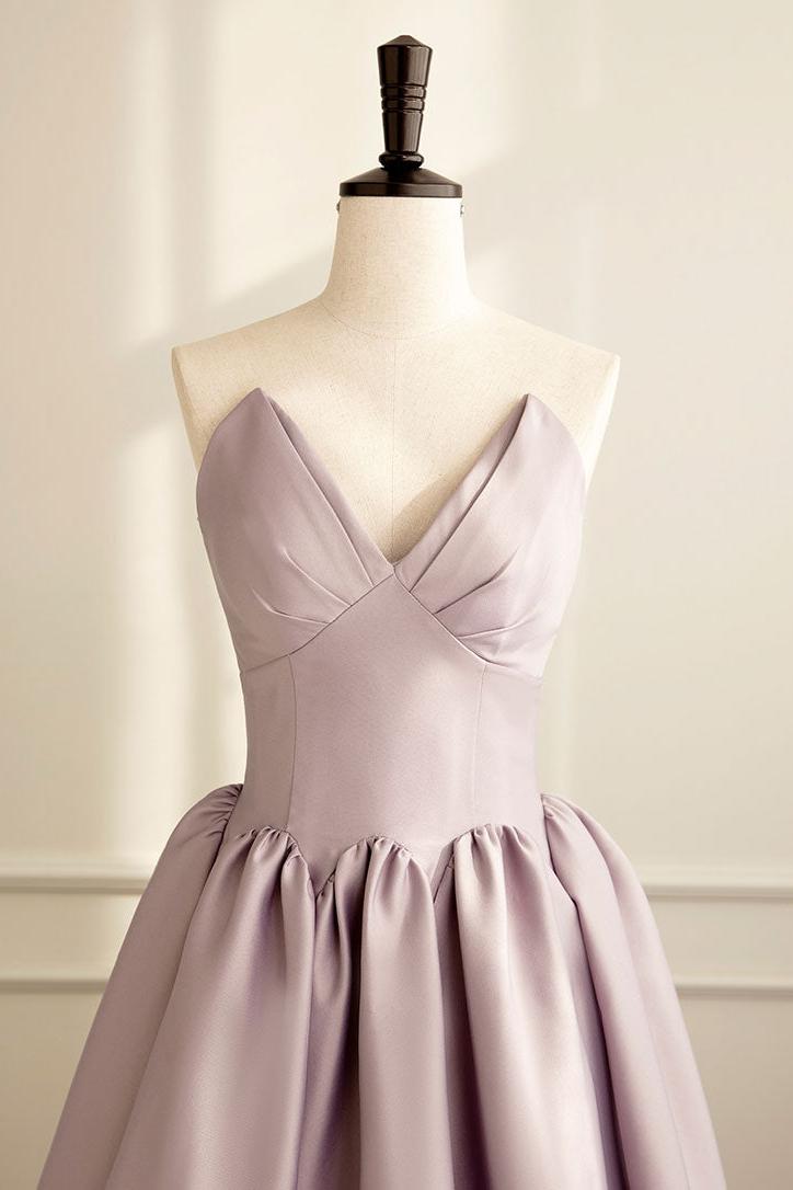 Handmade Bridesmaid DressSimple A Line Satin Pink Long Formal Wedding Guest Dress