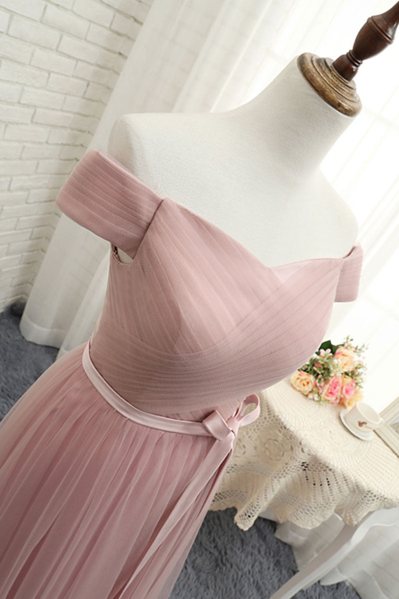 Handmade Bridesmaid DressSimple Sweetheart Tulle Long Wedding Guest Dress