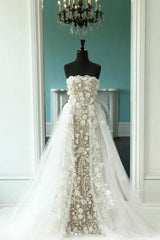Handmade Ivory Lace Long Handmade Wedding Dress Ivory Lace Bridal Gown