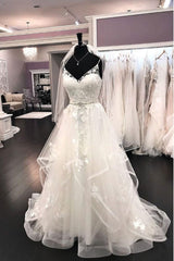 Handmade Ivory Tulle Lace Long Handmade Wedding Dress Tulle Bridal Gown