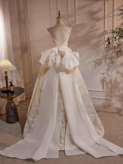 Handmade Light Lace Long Handmade Wedding Dress Lace Long Bridal Gown
