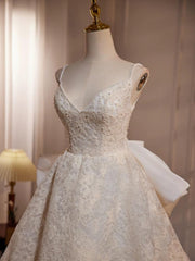 Handmade Light Lace Long Handmade Wedding Dress Lace Long Bridal Gown