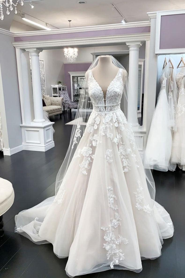 Handmade Light Tulle Lace Long Handmade Wedding Dress Lace Tulle Bridal Gown