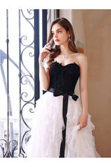 Handmade Prom Dress Ivory A Line Tulle Long Evening Dress