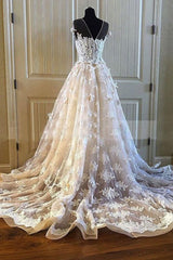Handmade Round Neck Lace Long Handmade Wedding Dress Bridal Gown