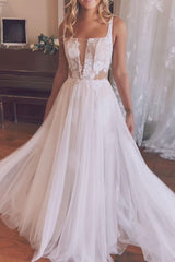 Handmade Wedding Dress A Line Chiffon Lace Ivory Long Formal Evening Party Dress