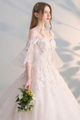 Handmade Wedding Dress Handmade Light Tulle Lace Appliques Long Wedding Party Dress
