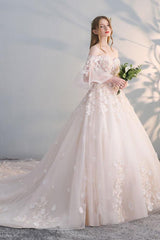 Handmade Wedding Dress Handmade Light Tulle Lace Appliques Long Wedding Party Dress