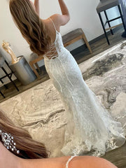 Handmade Wedding Dress Ivory Mermaid Elegant Long Evening Dress