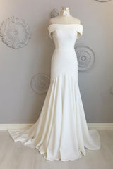 Handmade Wedding Dress Simple Ivory Long Evening Dress