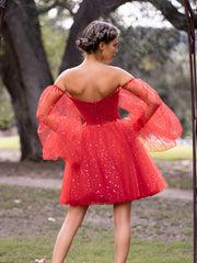 Heart Homecoming Dress shaped Neck Starlit Cloud Mini Length Short Party Cocktail Dress