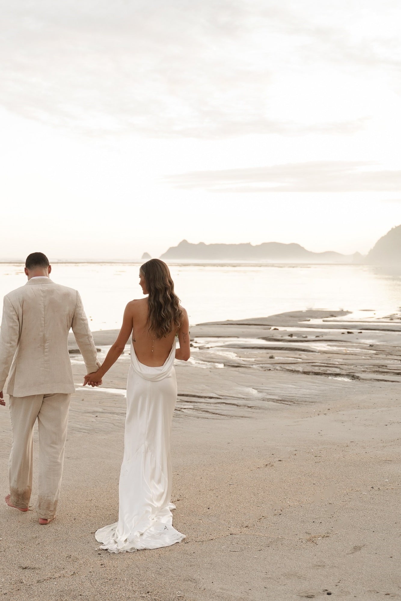 High Neck Beach Wedding Dress Mermaid Backless Boho Bridal Gown