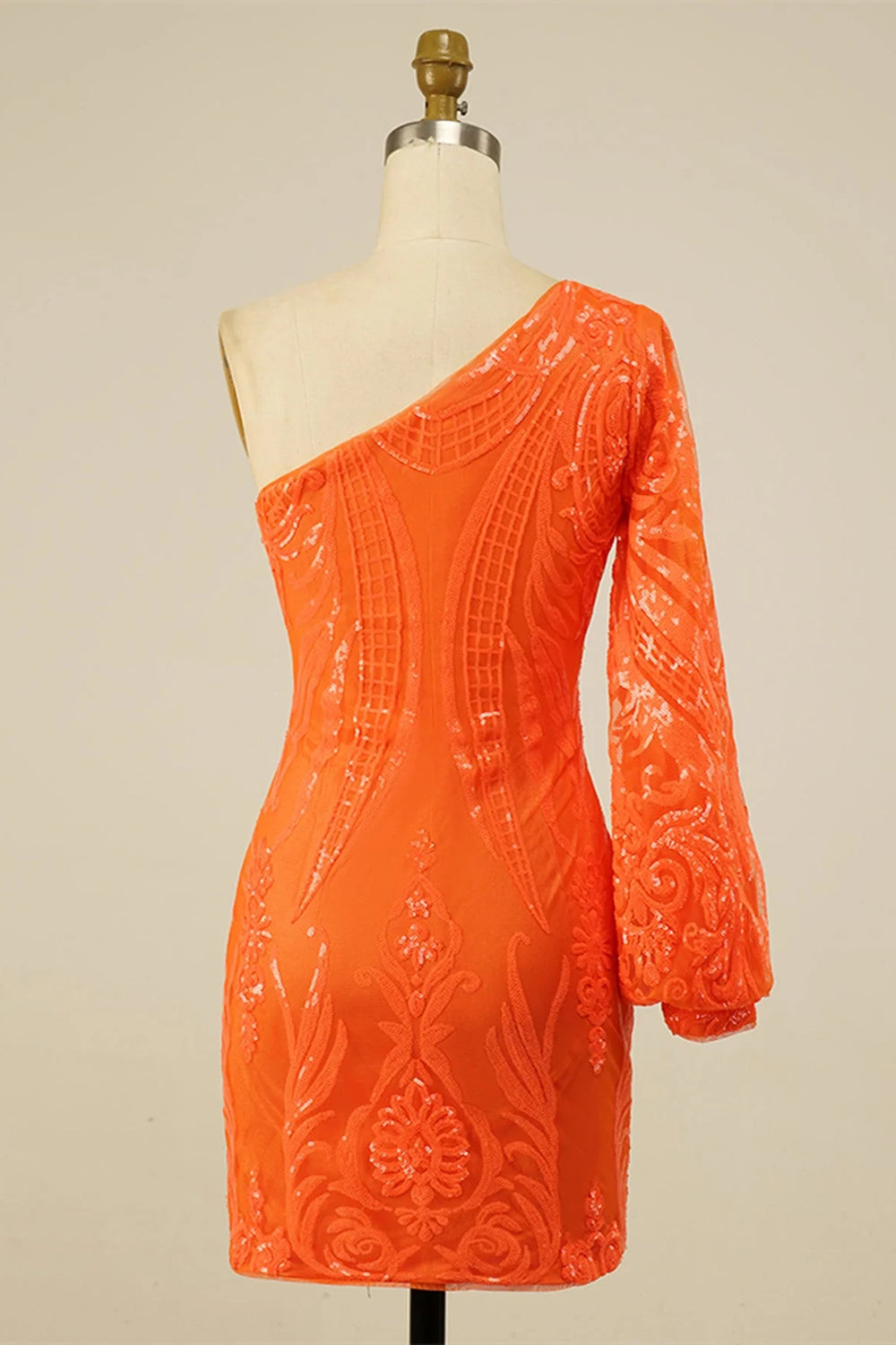 Homecoming Dresses Beaded Sequin One Shoulder Tight Cocktail Dresses