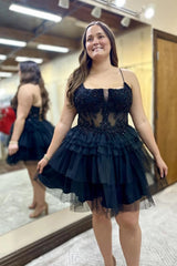 Hot Pink Homecoming Dress A Line Spaghetti Straps Corset Short Prom Dress