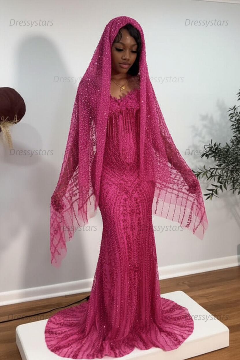 Sweetheart Prom Dress Mermaid Stunning Evening Dress with Beadings