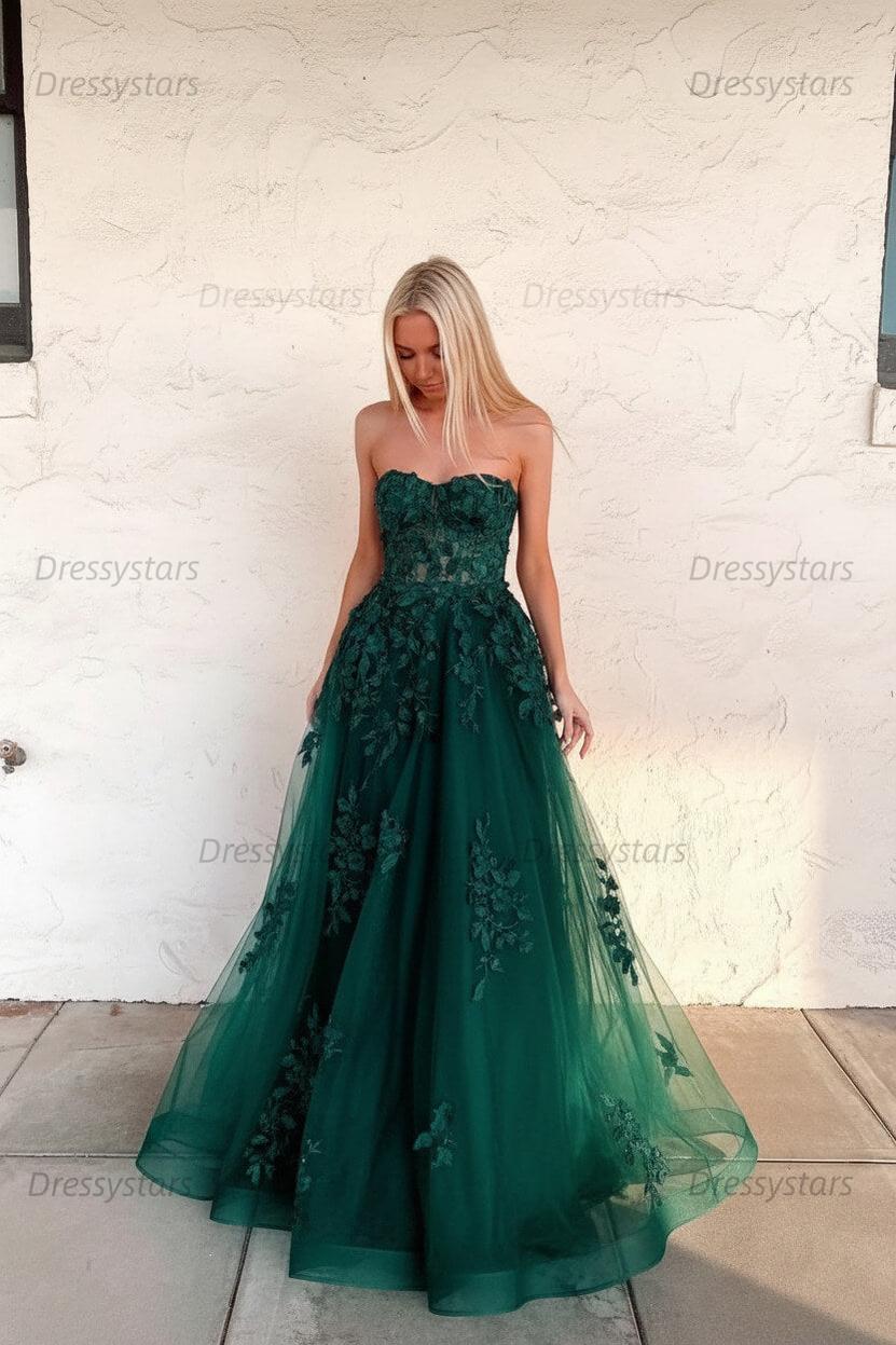 Orange Prom Dress Sweetheart Long Evening Dress with Appliques