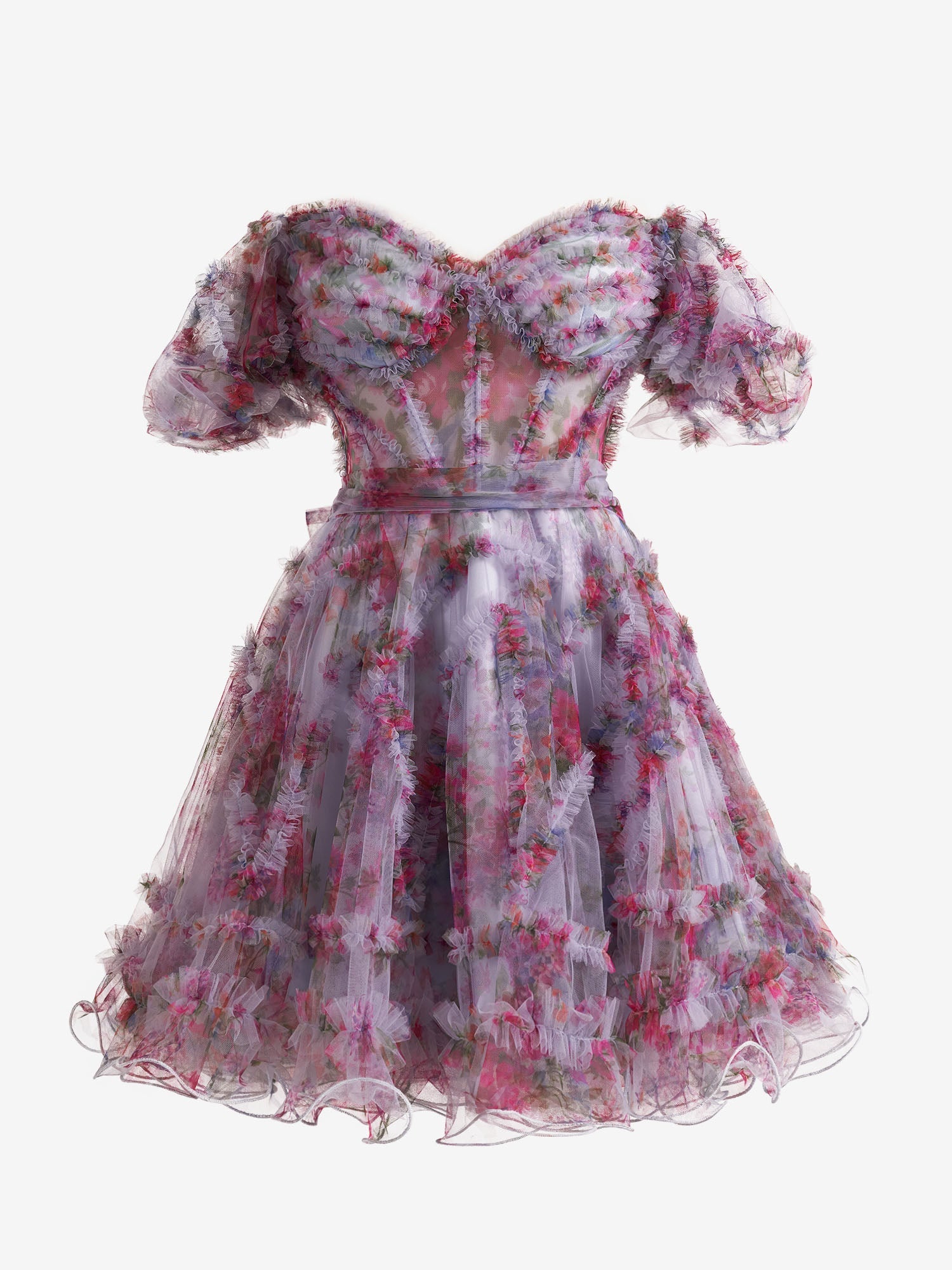 Ivana Homecoming Dress Pretty A Line Off the Shoulder Floral Printed Short Party Cocktail Dress