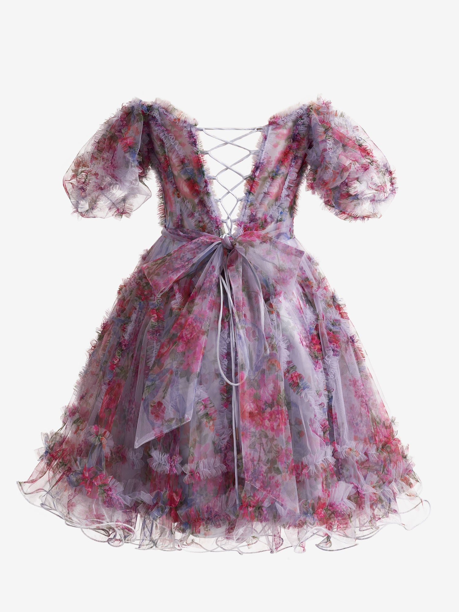 Ivana Homecoming Dress Pretty Light Purple A Line Off the Shoulder Floral Printed Short Party Cocktail Dress