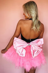 Ivory Homecoming Dresses A Line Halter Tiered Short Cocktail Dresses With Bow