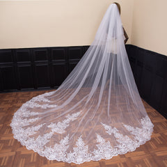 Ivory Long Wedding Veil