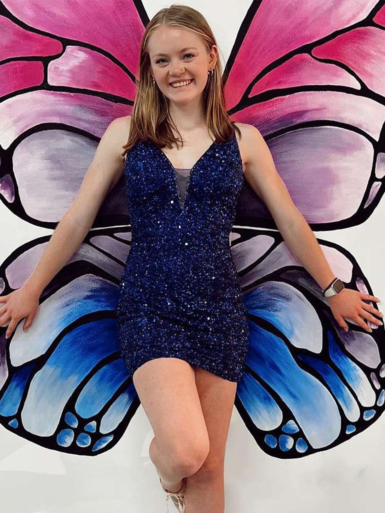 Kerensa Homecoming Dress Pretty Bodycon Sequin StylesV neck Short Party Cocktail Dress