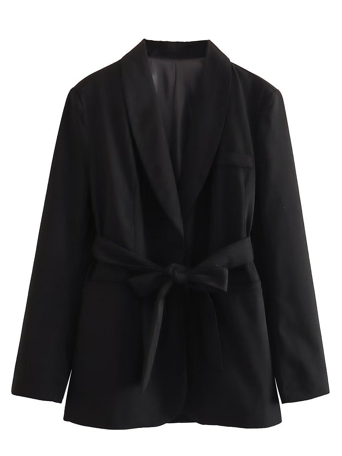 Lapel Shawl Suit Set For Women