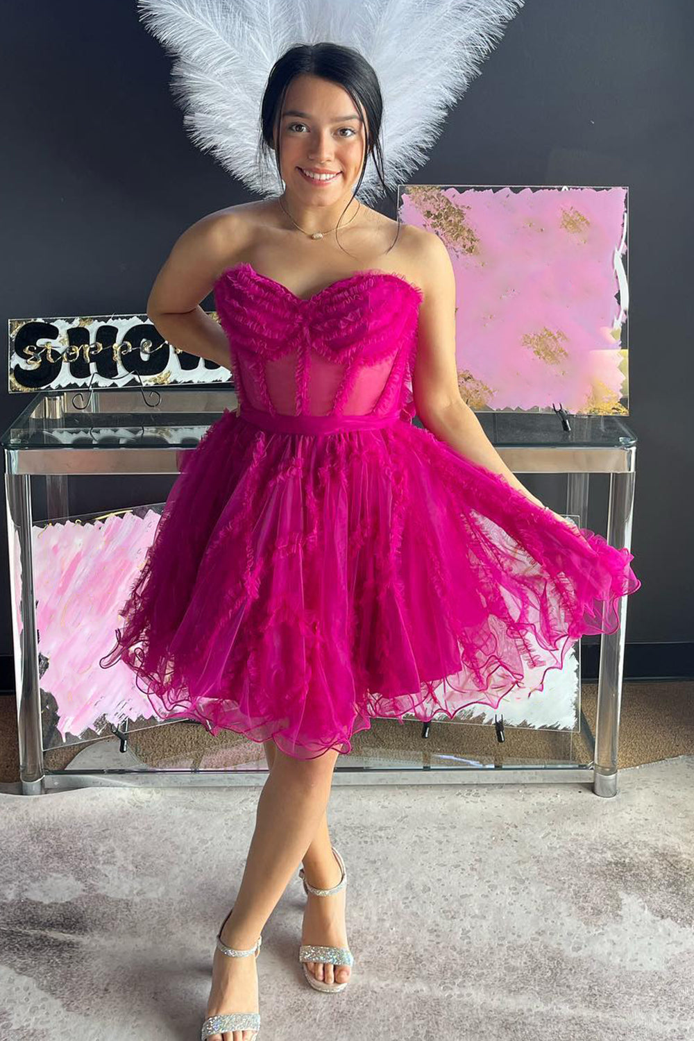 Lavender Homecoming Dresses Corset Sweetheart A-Line Short Tulle Cocktail Dresses