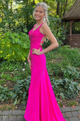 Lavender Prom Dress Rhinestone Spaghetti Straps Mermaid Evening Dress