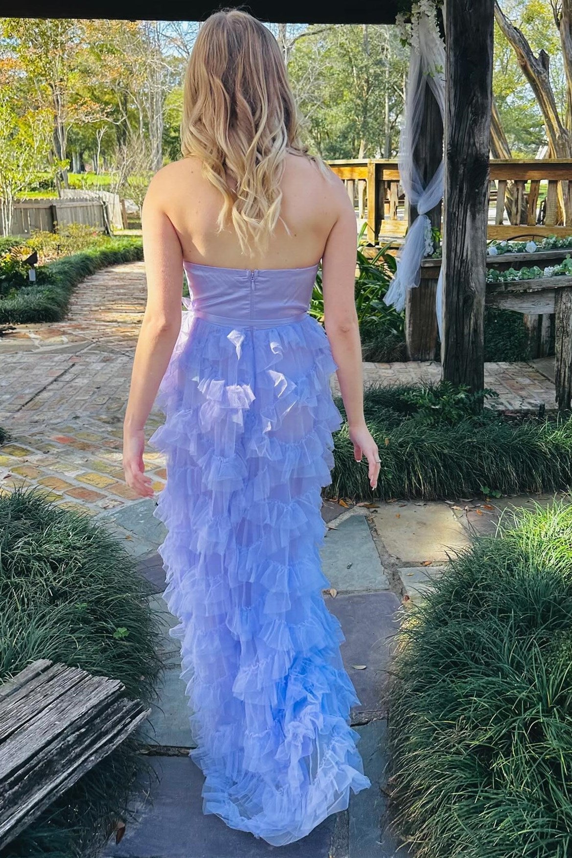 Lavender Prom Dress Sweetheart Neck Bow Belt A Line Evening Dress