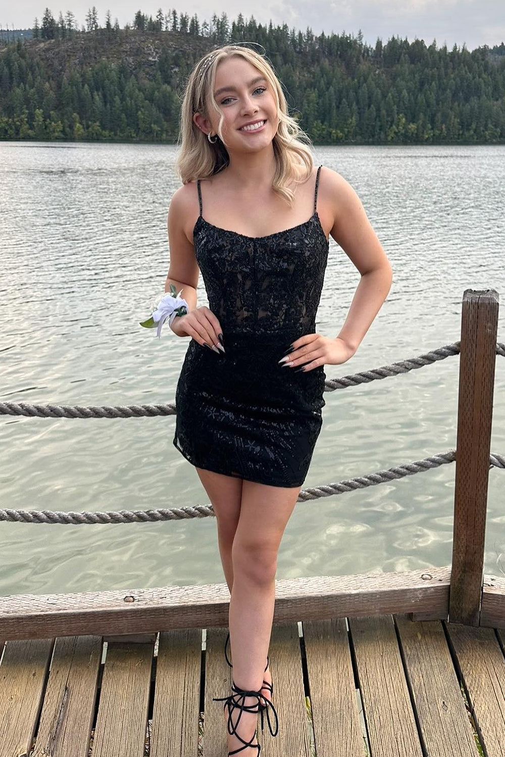 Light Blue Homecoming Dresses Lace Corset Tight Short Cocktail Dresses