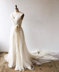 Light Champagne Prom Dress Chiffon Long Evening Gown Evening Dress