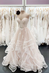 Light Champagne Prom Dress Tulle Lace Long Formal Evening Dress