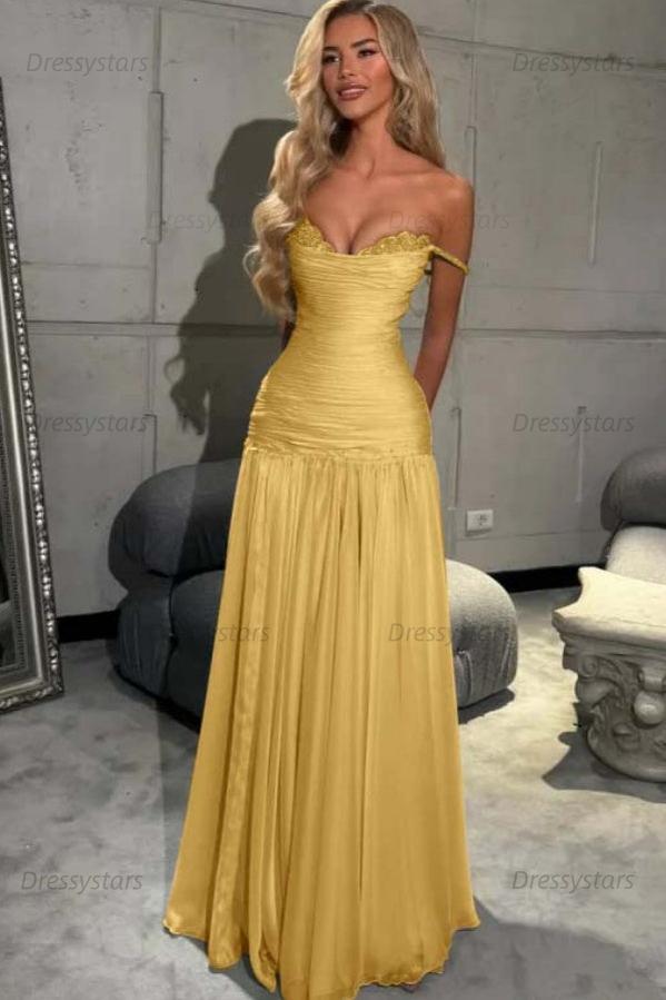 Mint Green Off The Shoulder Prom Dress A Line Formal Evening Gown