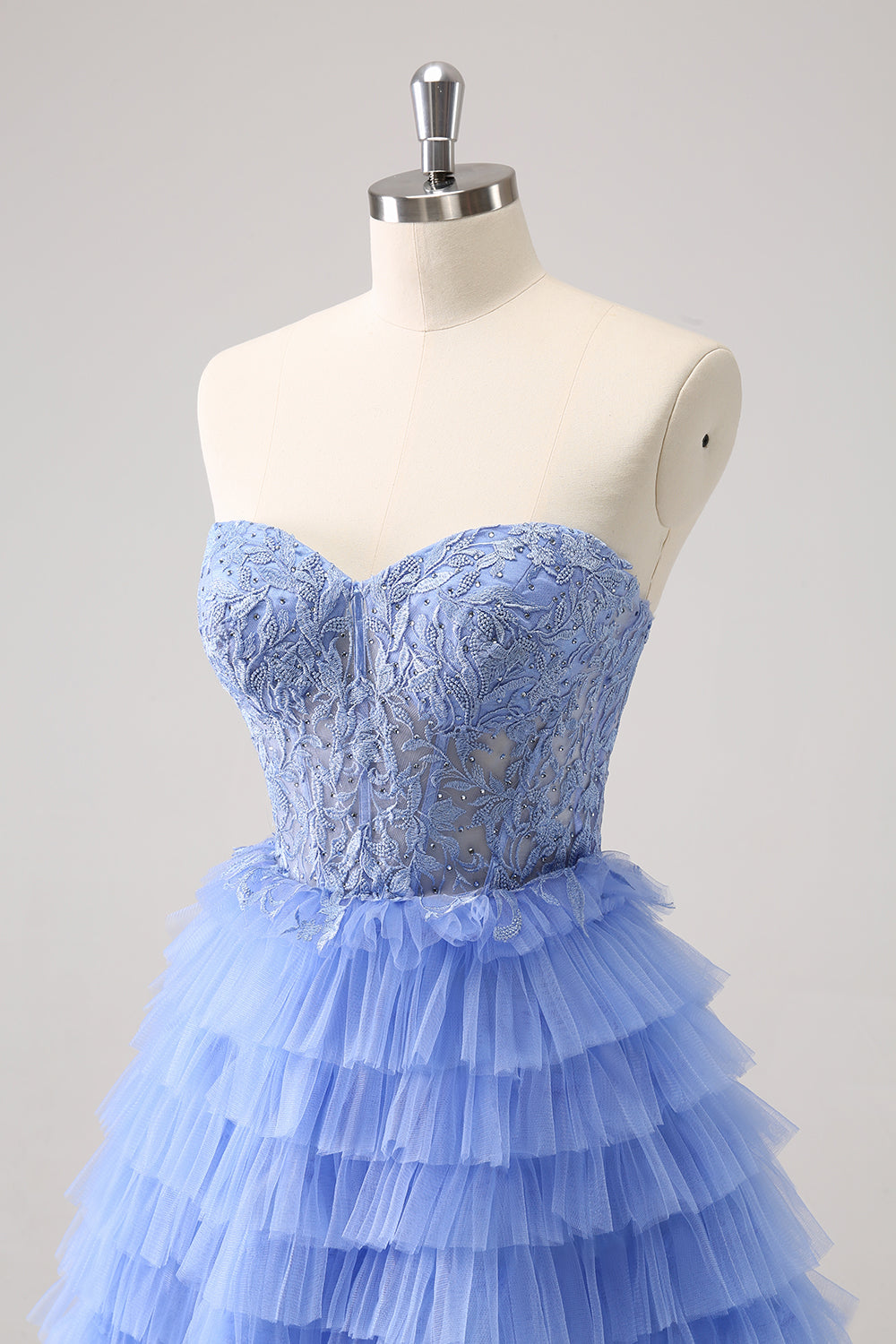 Lilac Homecoming Dresses A Line Sweetheart Tiered Short Cocktail Dresses With Appliques