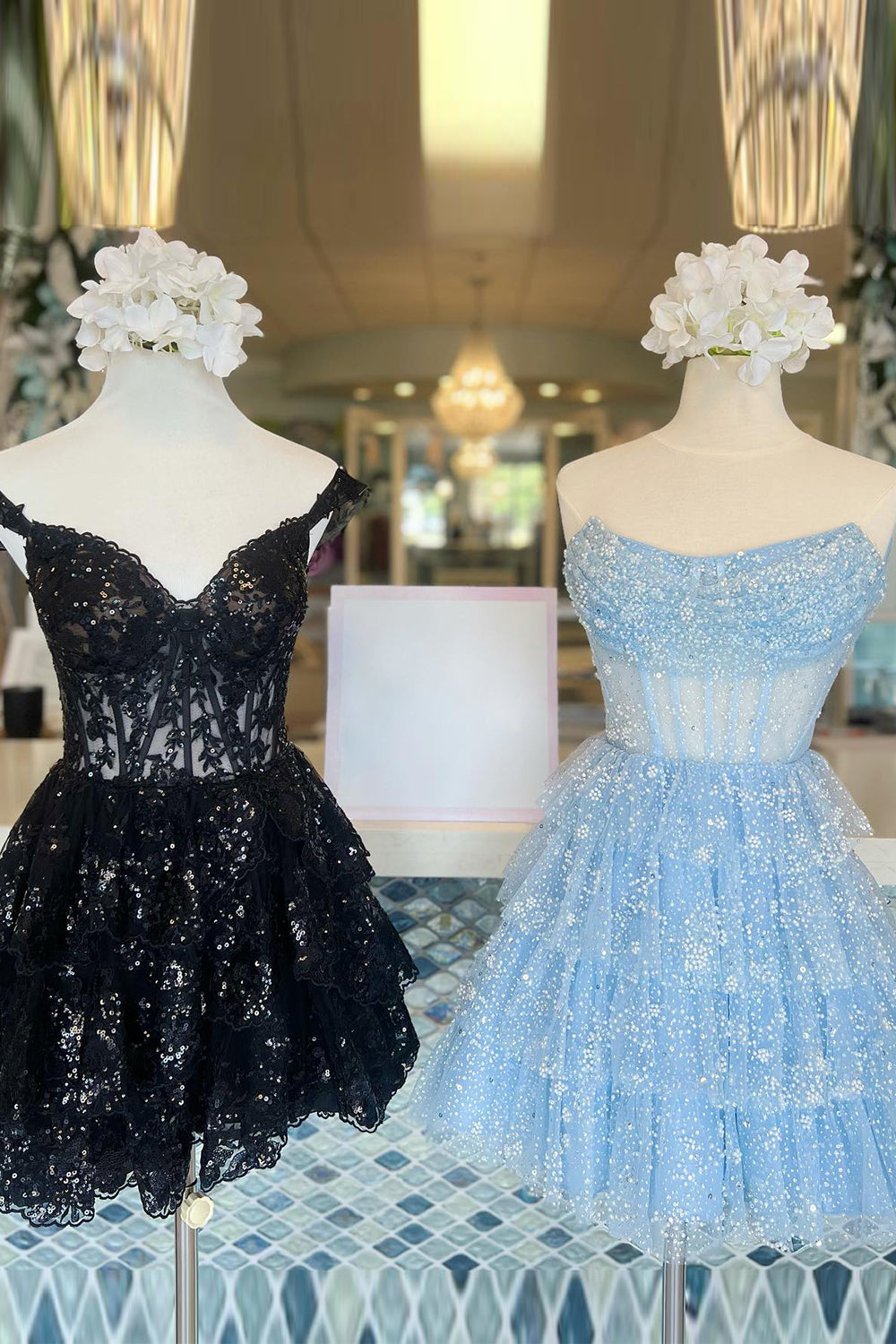 Lilac Homecoming Dresses Corset A-Line Short Tulle Tiered Cocktail Dresses