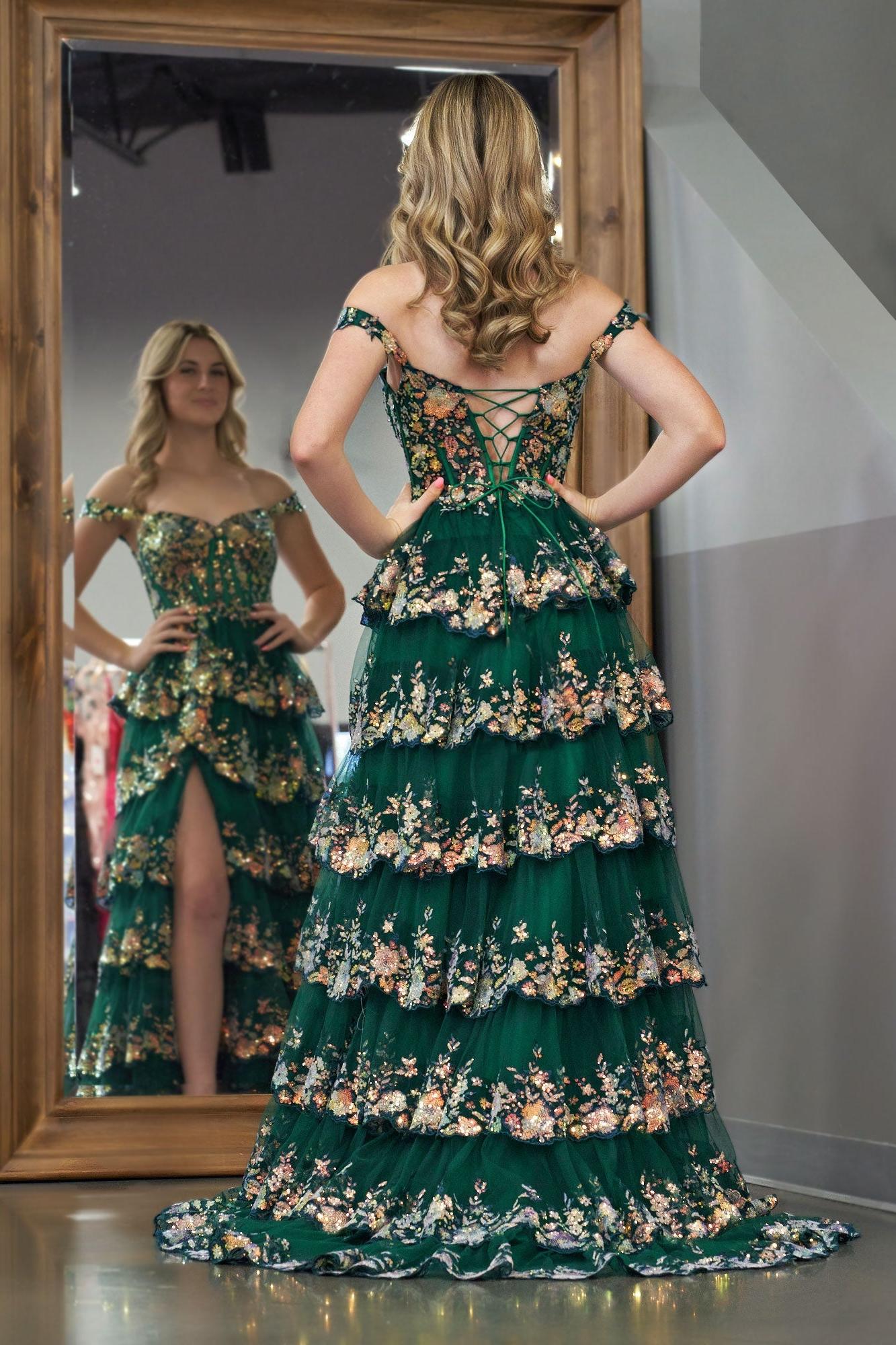 Lilac Prom Dress A Line Off the Shoulder Corset Evening Dress