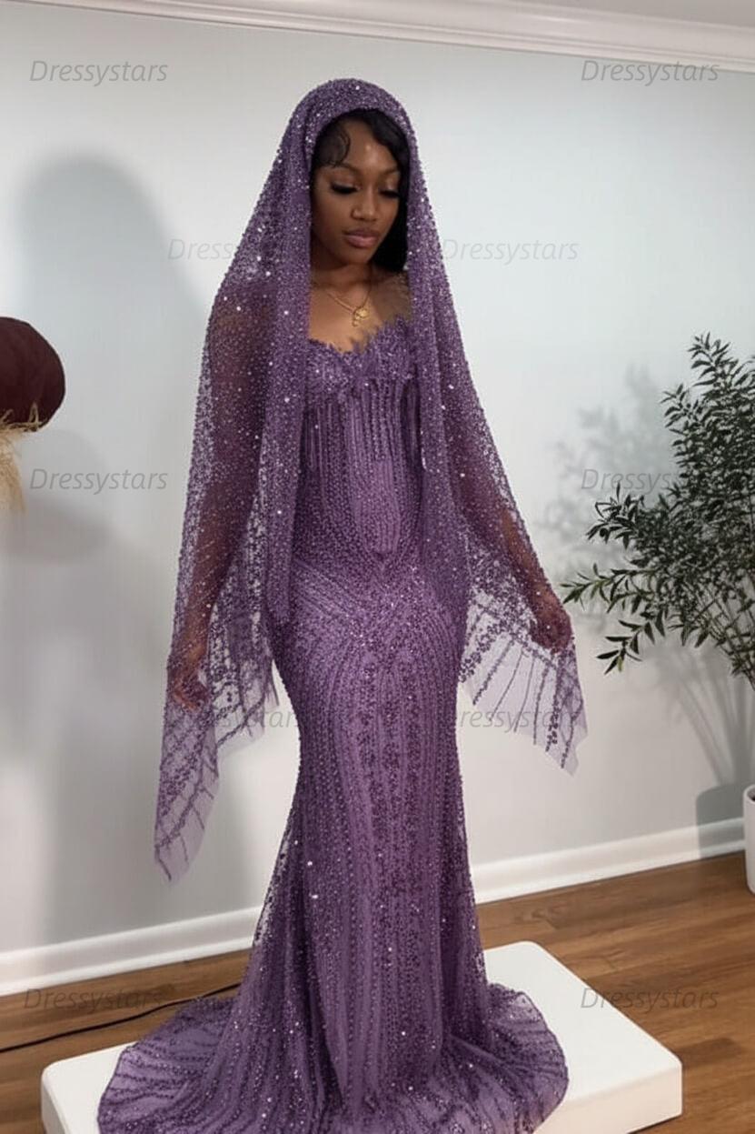 Sweetheart Prom Dress Mermaid Stunning Evening Dress with Beadings