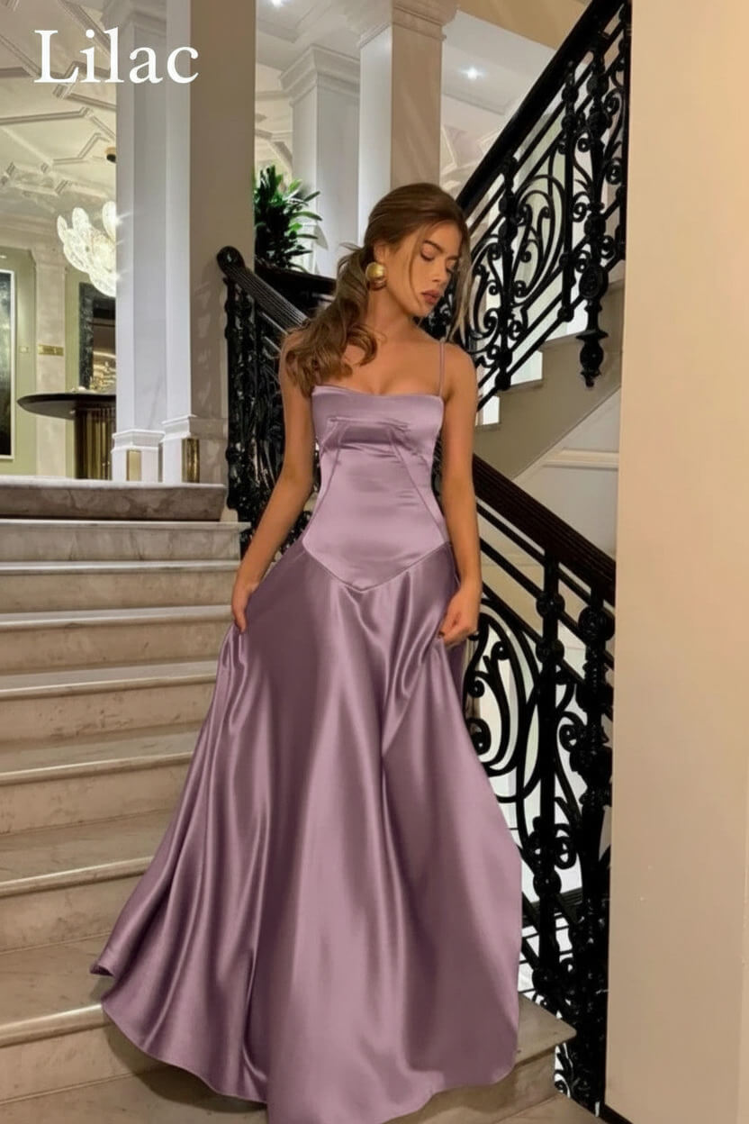 Dressystars Brown Luxe Silk-Look Long Evening Dress With Fitted Bodice Formal Evening Gown