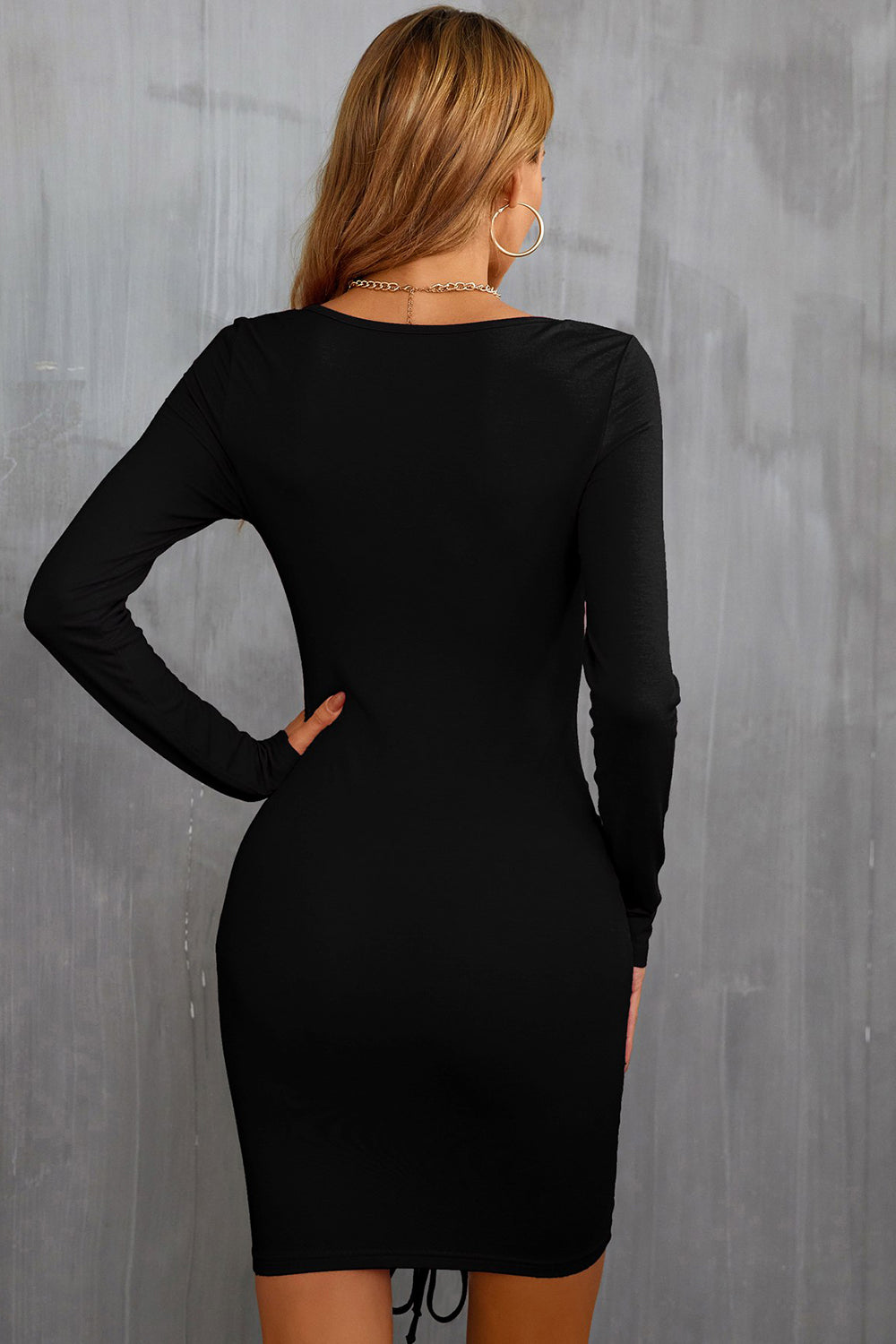 Long Sleeves Bodycon Little Black Homecoming Dresses