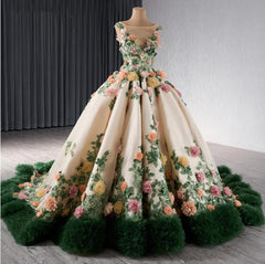 Luxury Bateau Neck Quinceanera Dress Ball Gown Sweet 16 Dress