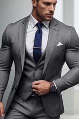 Men's 3-Piece Single-Breasted Two-Button Tailored Wedding Suits