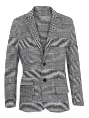Men's Casual Houndstooth Jacket With Tailored Fit And Two-Button Single Breast