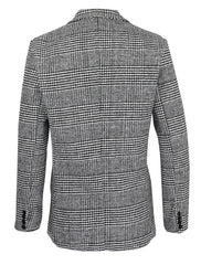Men's Casual Houndstooth Jacket With Tailored Fit And Two-Button Single Breast