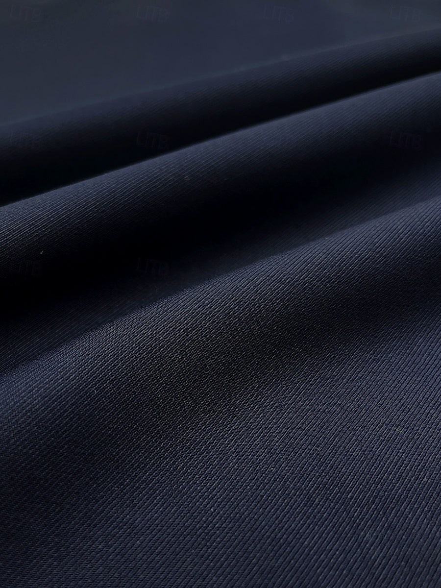 Men's Navy Blue Business Suit Set - Standard Fit Single Breasted 2-Button 3-Piece Wedding & Party Attire