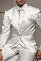 Men's Red Single-Breasted One-Button Party Suit In Tailored Fit 3-Piece Solid Color
