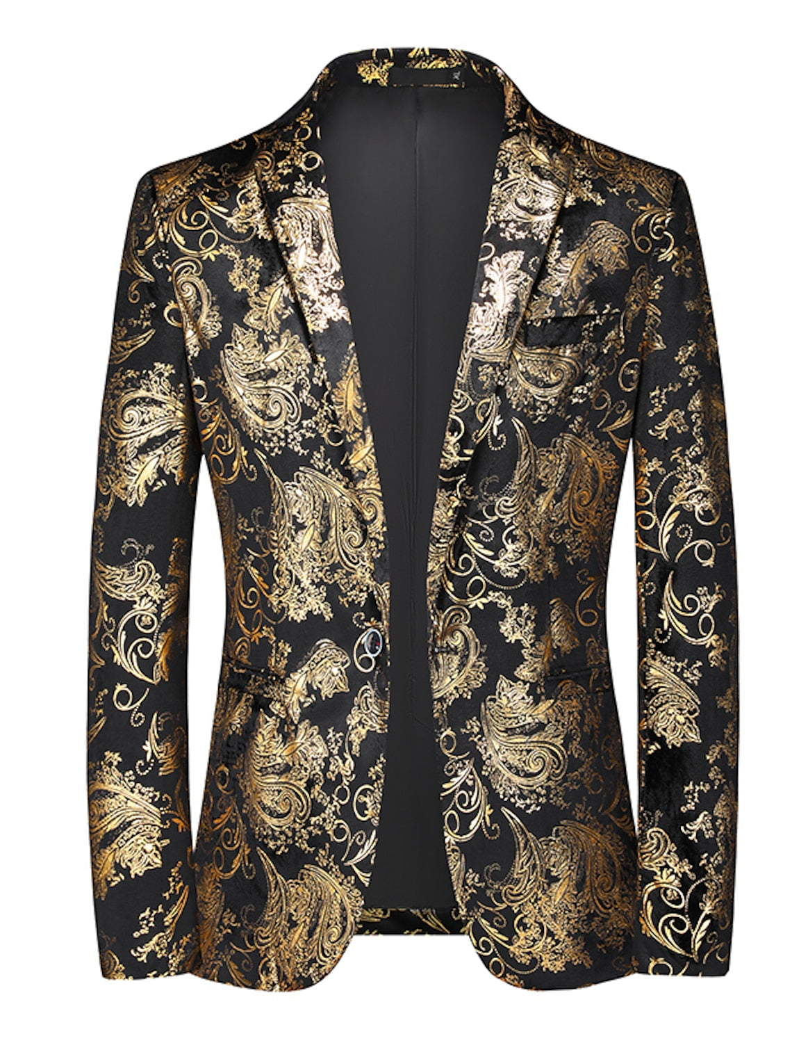 Men's Single-Breasted One-Button Party Jacket In Gold And Silver Tailored Fit